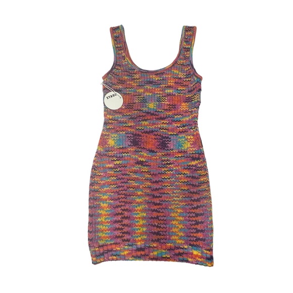 Last Chance NWT STAUD Mini Gardenia Knit Dress in Sunset L - Picture 6 of 15